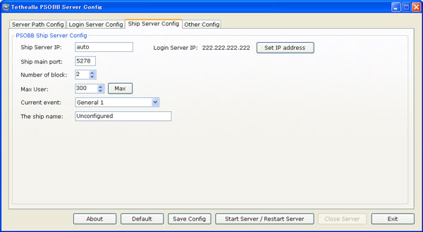Ship Server Config